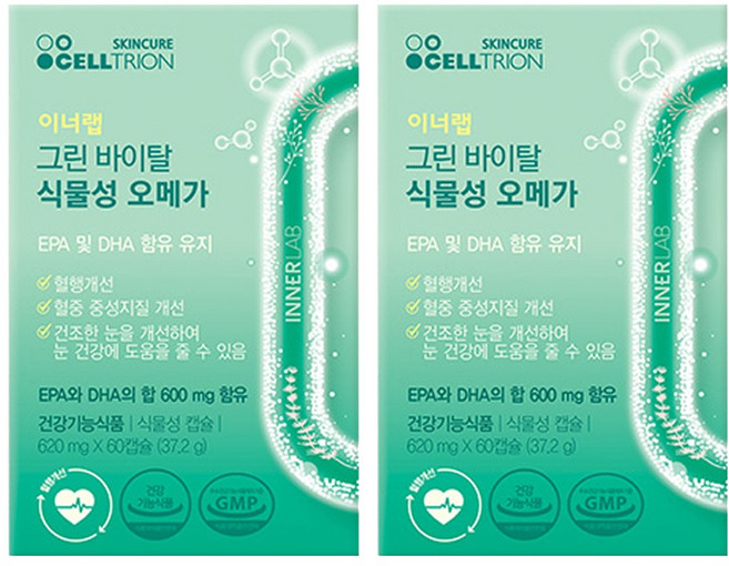 이너랩 그린 바이탈 식물성 오메가, 60정, 2개