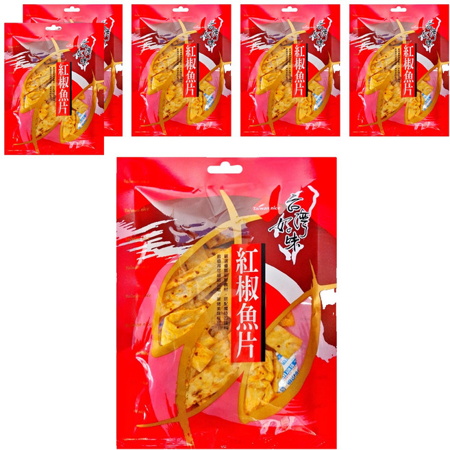 長松食品 台灣好味 紅椒魚片, 60g, 6包