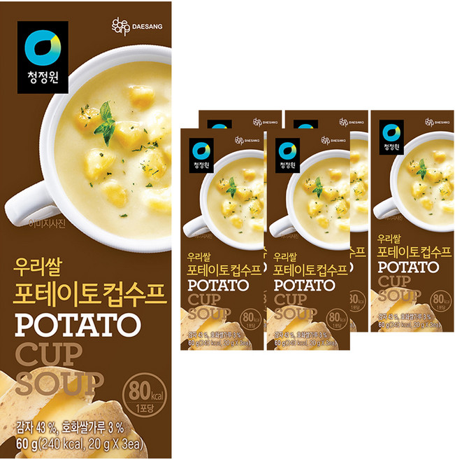 청정원 우리쌀 포테이토컵수프, 60g, 6개