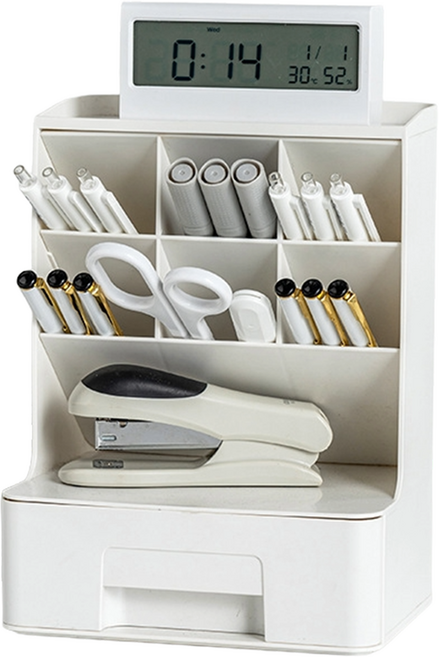 모더너리 연필꽂이 수납함 데스크오거나이저, 화이트, 1개