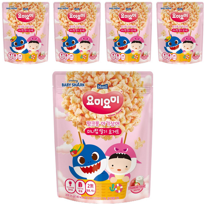요미요미 미니팝, 딸기요거트, 25g, 5개
