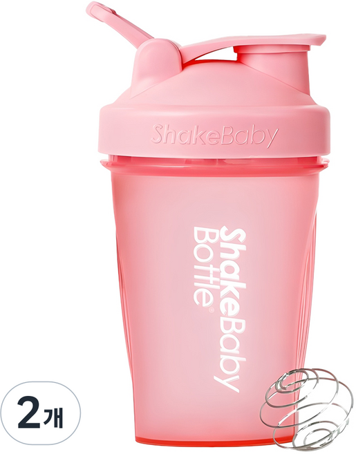 쉐이크베이비 보틀 쉐이커, 핑크, 600ml, 2개