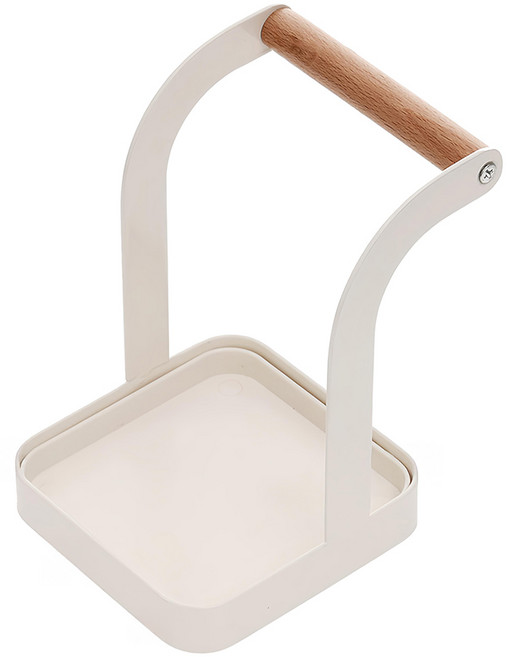 VISVIVA 鍋蓋湯勺收納架 奶油色 105x119x146mm, 1個