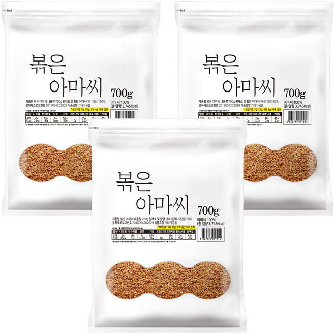 대구농산 볶은 아마씨 봉, 700g, 3개