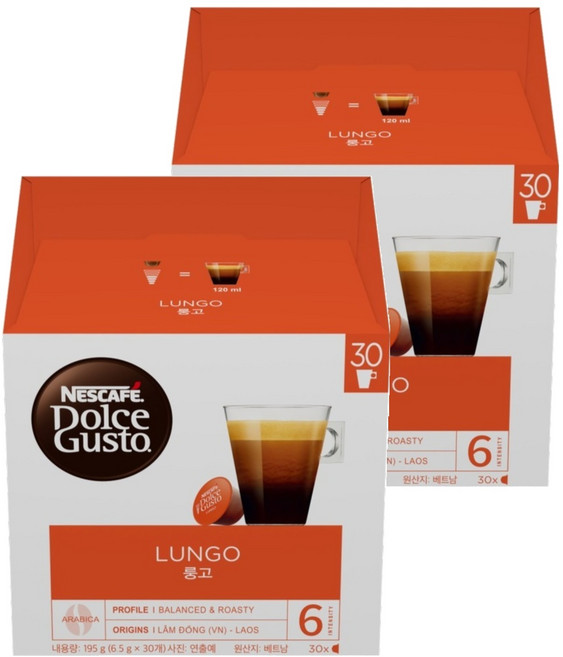 돌체구스토 룽고 캡슐커피, 6.5g, 30개입, 2개