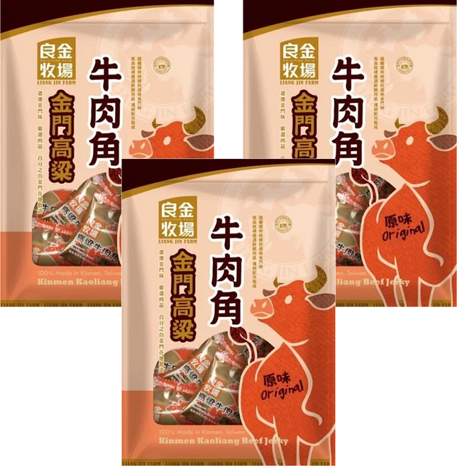 良金牧場 高粱牛肉角 原味, 165g, 3包
