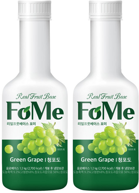 남양유업 리얼프룻베이스 포미 청포도 농축액, 1.2kg, 2개