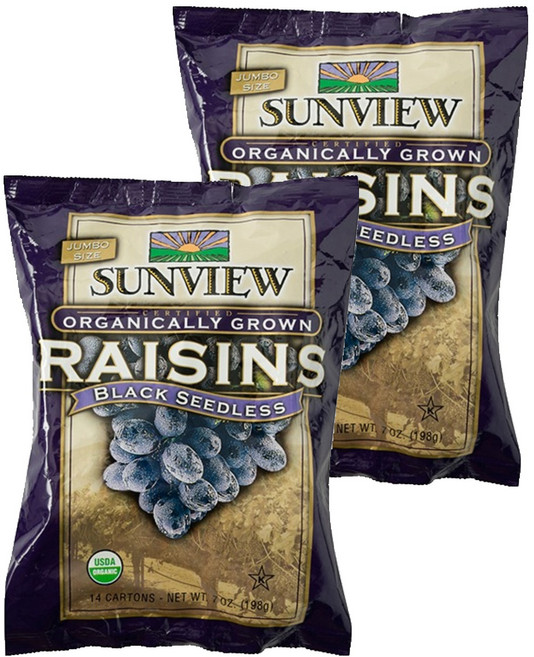 썬뷰 유기농 건포도 스낵팩, 2개, 198g