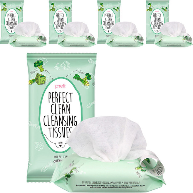 프레티 퍼펙트 클린 클렌징 티슈, 30매입, 10개