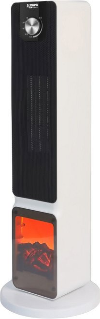 SOnGEn 松井 3D擬真火焰 陶瓷電暖爐 660 x 218 x 218mm 2.5kg 原廠保固, 白色, SG-2701PTC