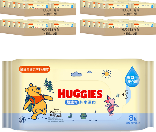 HUGGIES 好奇 Y26 迷你純水濕巾 40603, 192個, 8張, 50gsm