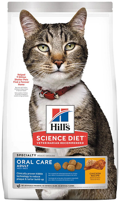 Hill's 希爾思 SCIENCE DIET 成貓 口腔保健特調食譜 乾飼料, 3.5lb, 1袋, 雞肉與糙米