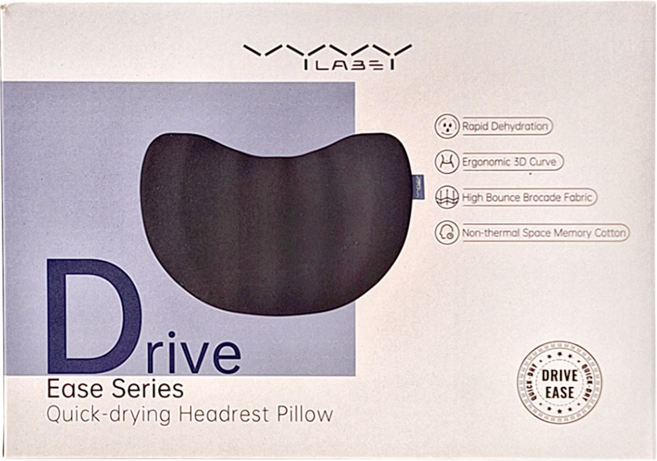 VYVYLABS Drive Ease系列 速乾頭枕, 黑色, 1個