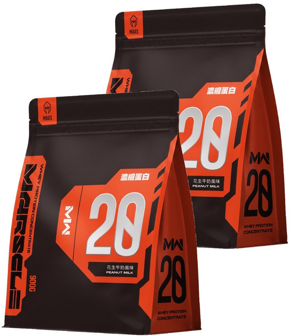 MARS 戰神 MARSCLE 濃縮乳清蛋白 花生牛奶, 900g, 2包