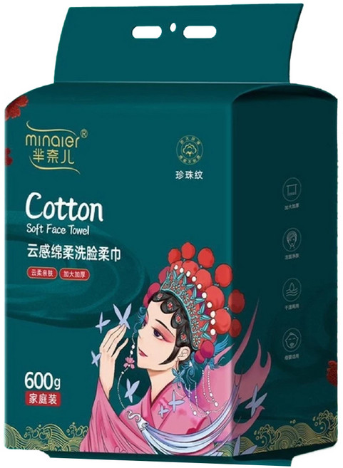 minaier 羋奈兒 家庭裝洗臉巾 600g, 白色, 1包