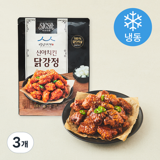 식사이론 백년가게 신야치킨 닭강정 (냉동), 330g, 3개