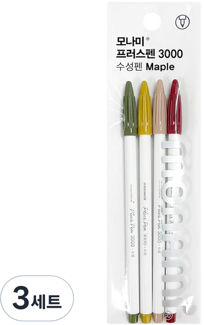 모나미 프러스펜 4종 세트 Maple 0.4mm, 혼합색상, 3세트