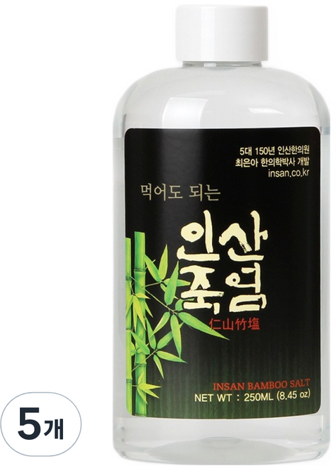 인산죽염 먹어도 되는 죽염 액체, 5개, 250ml