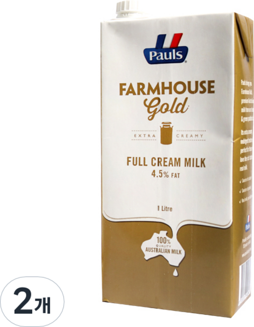 폴스 팜하우스 골드 밀크, 1L, 2개