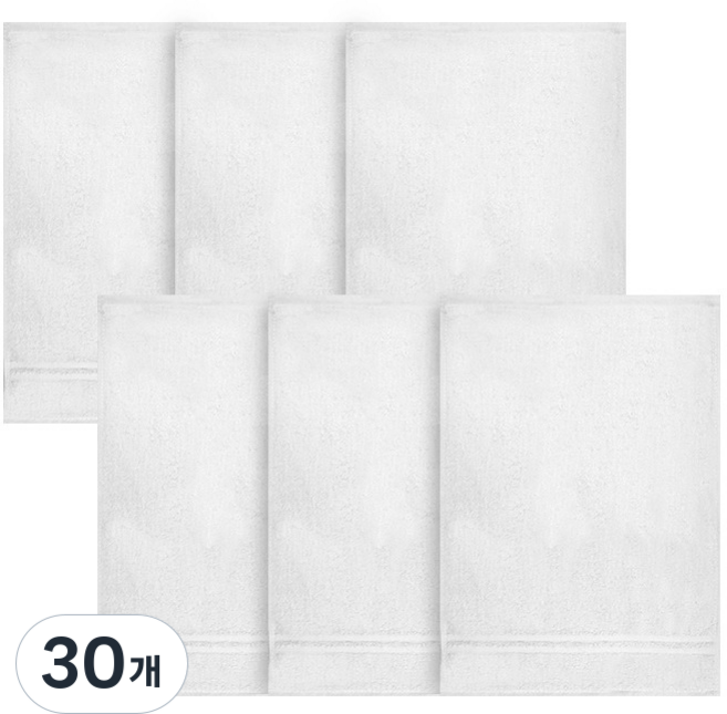 송월타월 심플 컬러 핸드타올 40g 30수 면사 28 x 40 cm, 하얀색, 30개
