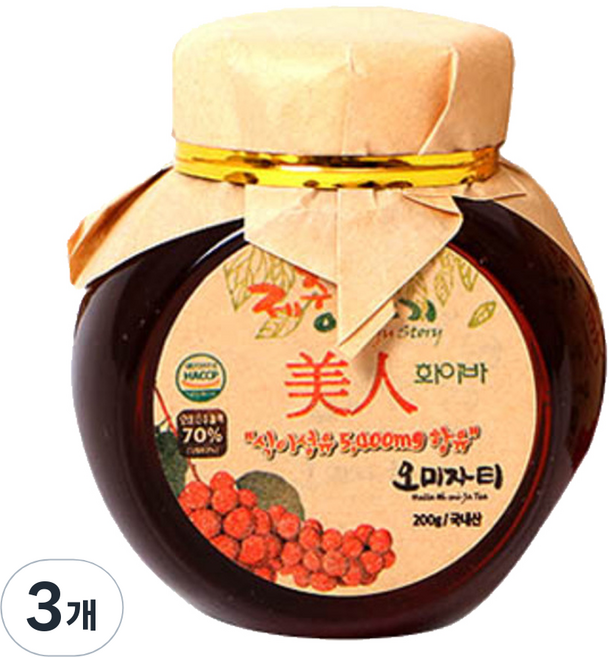 제주이야기 미인 화이바 꼬마 오미자차, 200g, 1개입, 3개