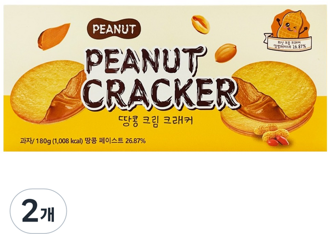 땅콩 크림 크래커, 180g, 2개