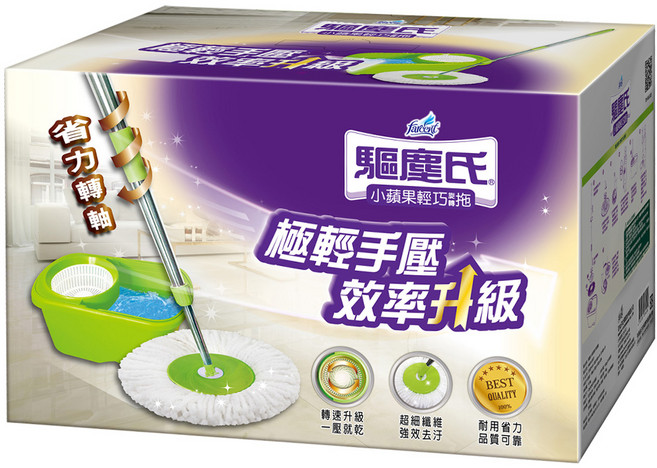 Farcent 驅塵氏 小蘋果輕巧旋轉拖把組, 1組