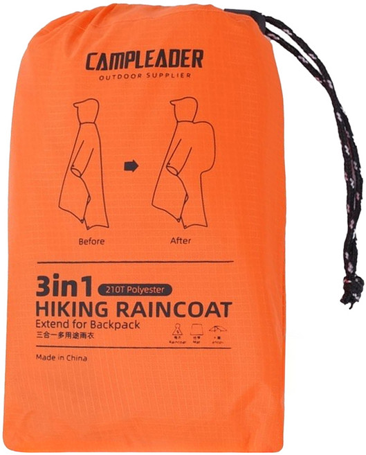 CAMPLEADER 三合一雨衣, 橙色, 1件