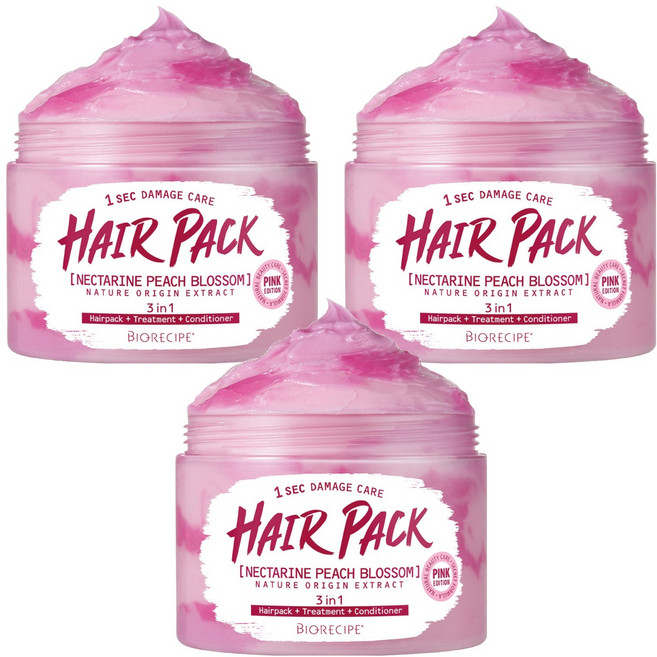 바이오레시피 마블 헤어팩 핑크에디션, 3개, 300g