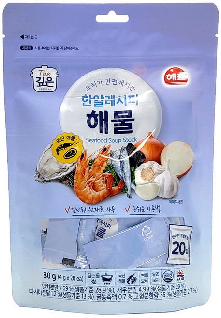 해표 한알레시피 해물, 80g, 1개