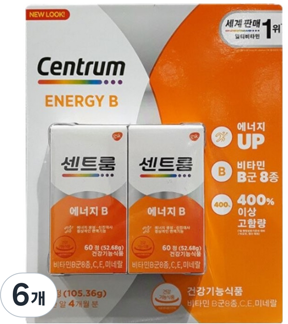 센트룸 에너지B 52.68g, 60정, 6개