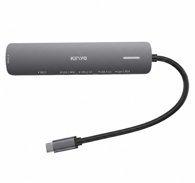 Kinyo 七合一多功能擴充座 線長15cm 50.2g, 黑色, 1個