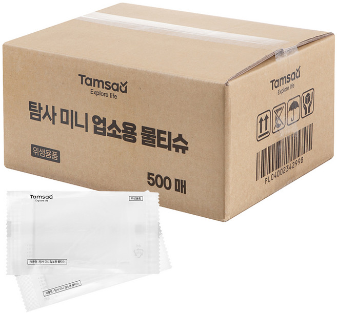 탐사 미니 업소용 물티슈, 500개, 43 g/m²