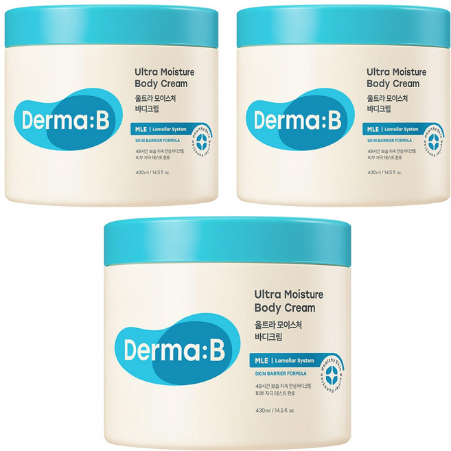 Derma B 超保濕潤膚霜 香草香, 430ml, 3罐