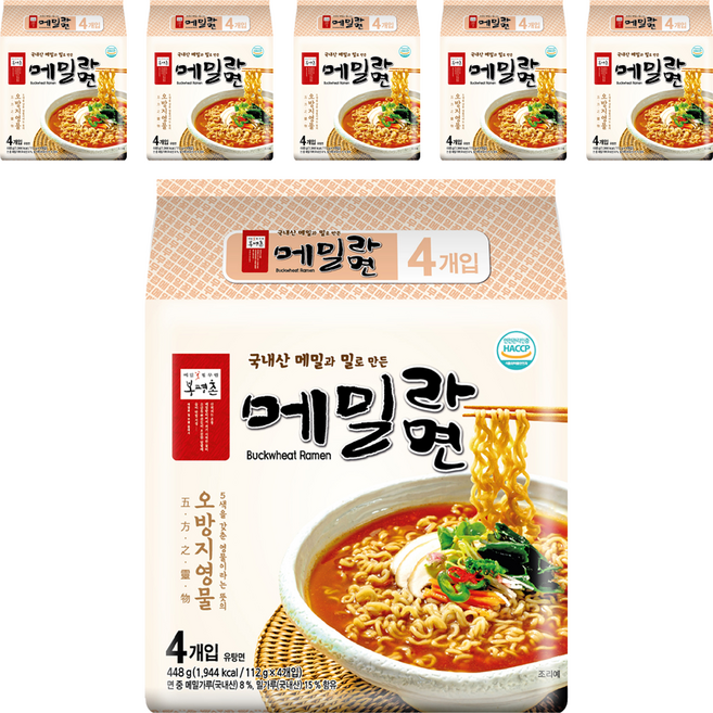 봉평촌 메밀라면 112g, 24개