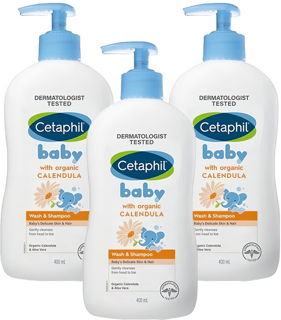 Cetaphil 舒特膚 baby舒緩洗髮沐浴露, 400ml, 3瓶