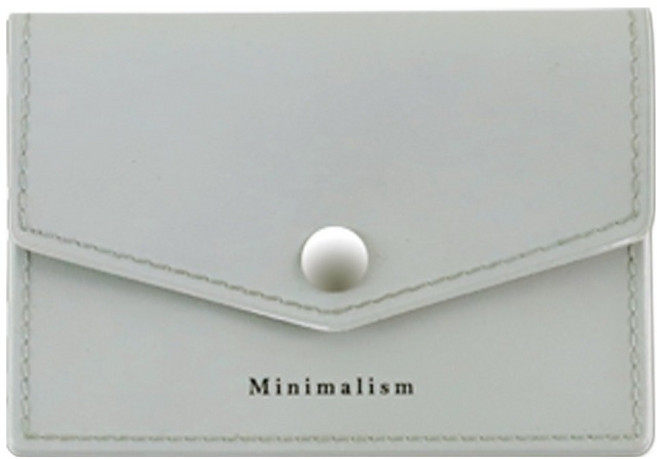 珠友文化 扣式雙層票卡/名片套 簡約設計 雙層收納 扣式安全保護, 1入, 灰