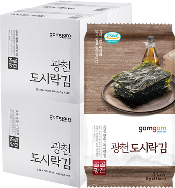 곰곰 광천 도시락김, 5g, 256개