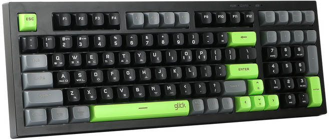 지클릭커 오피스프로 사일런스 M RGB 무소음 98키 무선 블루투스 키보드, Poker Green RC2, WK50, 제조사축