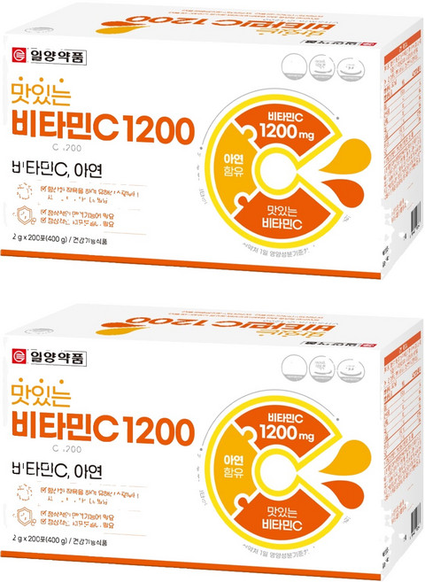 일양약품 맛있는 비타민C 1200, 400g, 2박스