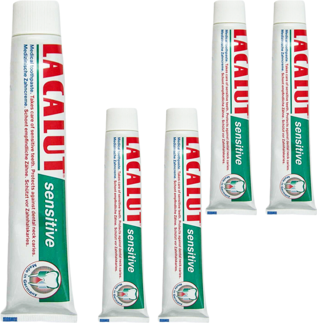 LACALUT 樂固特 台灣公司貨 抗敏牙膏 綠色, 75ml, 5條