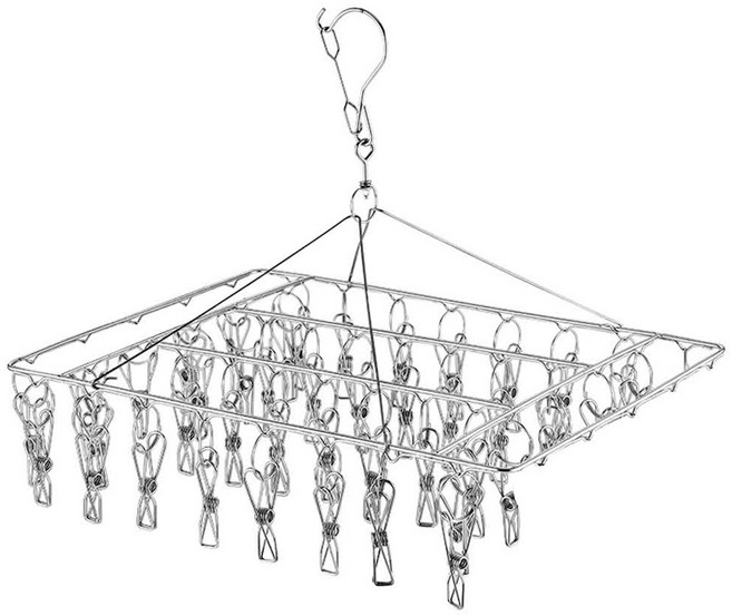 德利生活 不鏽鋼曬衣架 30夾 4mm, 1個