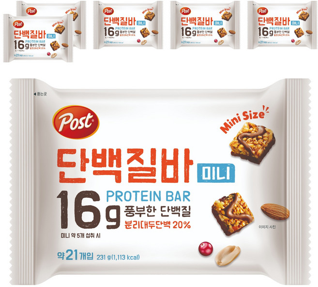 포스트 단백질바 미니 21p, 231g, 6개
