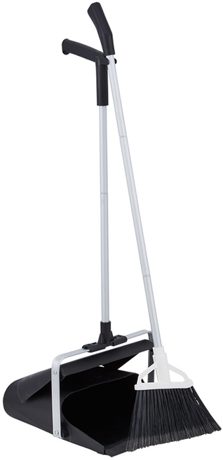 巧巧防風無塵畚斗組 掃把25 x 86 x 3cm + 畚箕28 x 90 x 31cm, 黑色 + 白色, 1組