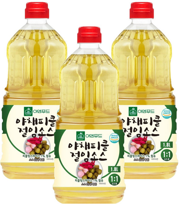 이엔푸드 야채피클 절임소스, 1.8L, 3개