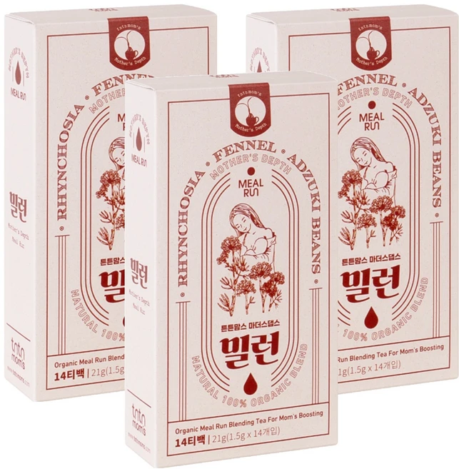 튼튼맘스 마더스댑스 밀런 14티백, 21g, 3개 - 쿠팡