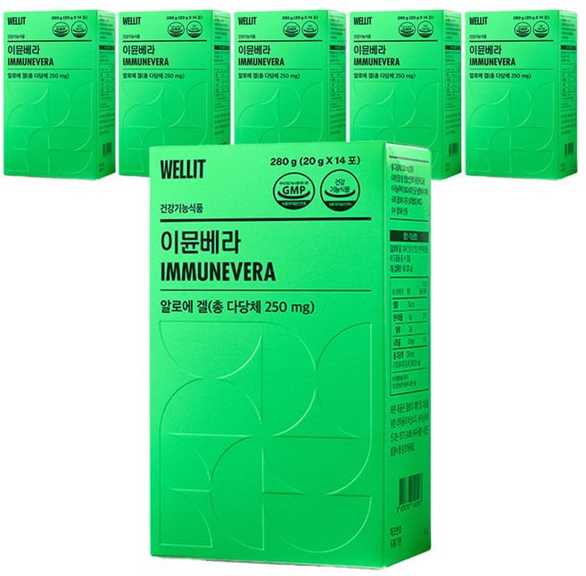 웰릿 이뮨베라 알로에 겔, 280g, 6박스