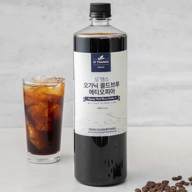 오땡스 오가닉 인증 콜드브루 커피 에티오피아, 1L, 1개 - 쿠팡
