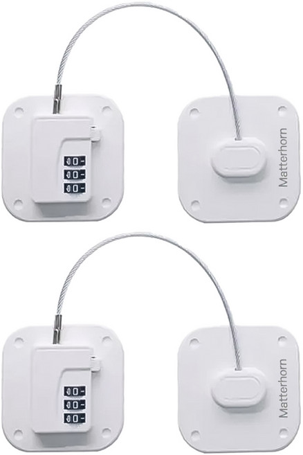 마터혼 무타공 번호용 다용도 잠금장치 2p 화이트, 1세트