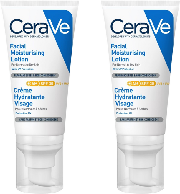 CeraVe 適樂膚 溫和清爽保濕防曬乳 SPF30, 52ml, 2個